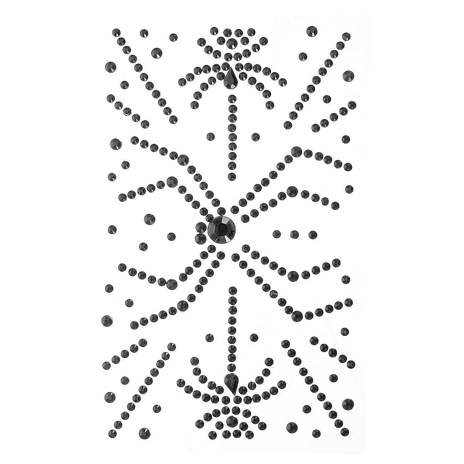 Retro Spider Adhesive Face Gem Stickers for Party Use 1 Sheet