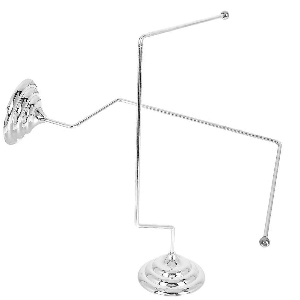 Silver Table Flagpole Stand for Office Use 2Pcs with Stable Base Design