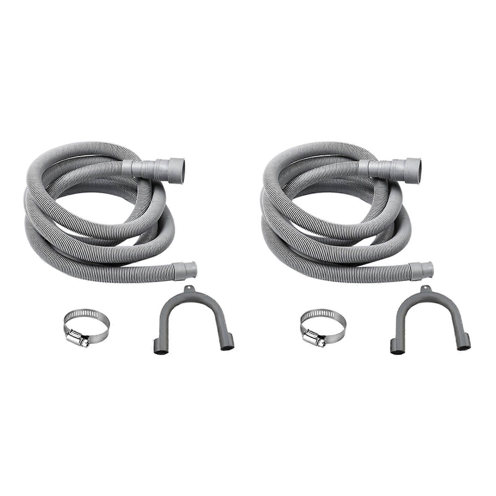 2X Drain Hose Extension Set Washing Machine Hose 13Ft, Include Bracket Hose Connector and Drain Hoses Hose Clamps