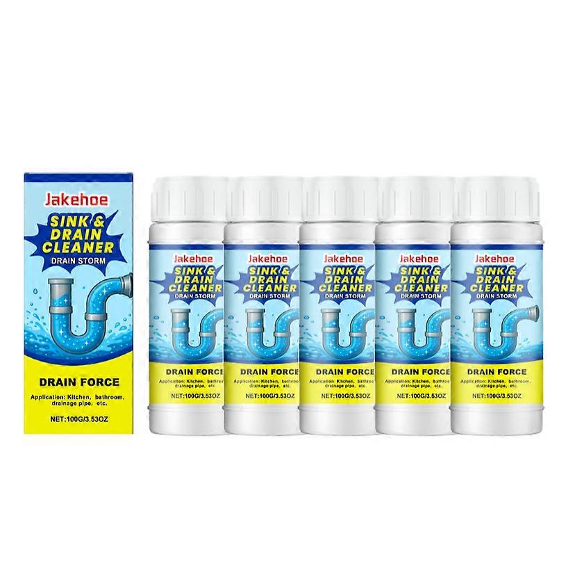 1-5x Powerful Drainage Pipe Unclogging Agent Fast Oil & Food Residue Dissolver, Odor Eliminator for Sinks, Toilets & Sewers, Prevents Blockages & Keep