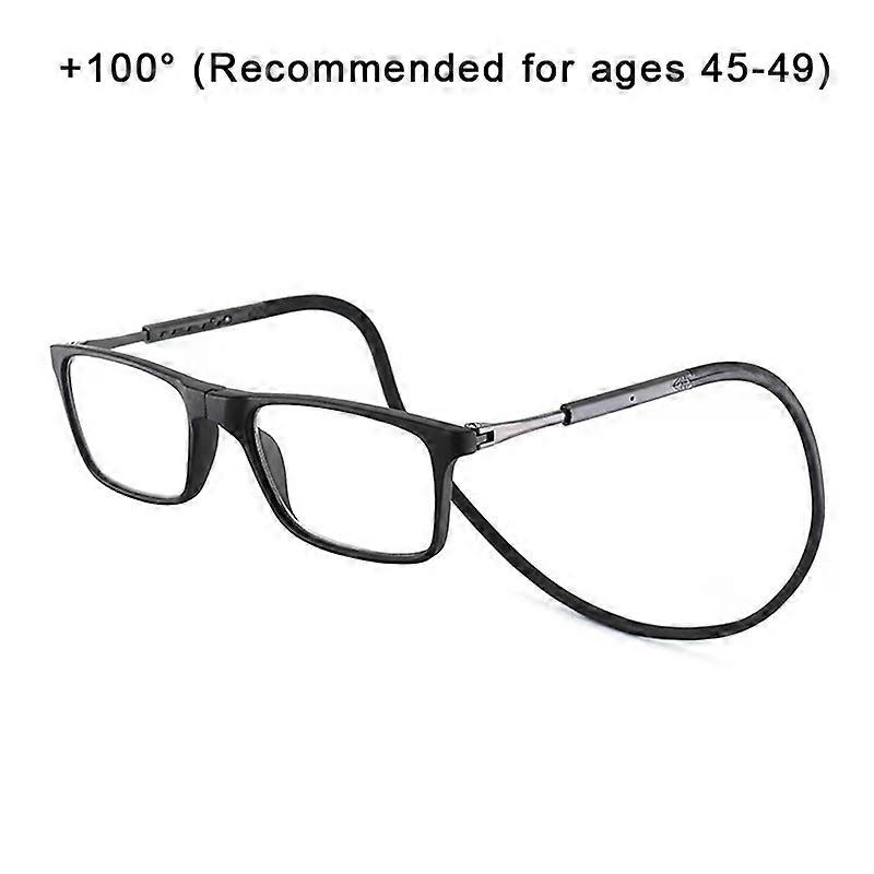 ��Funny�� Folding Neck Hanging Presbyopia Glasses Hd Resin Fashion Magic Magnet Presbyopia Glasses Presbyopic Eyeglasses