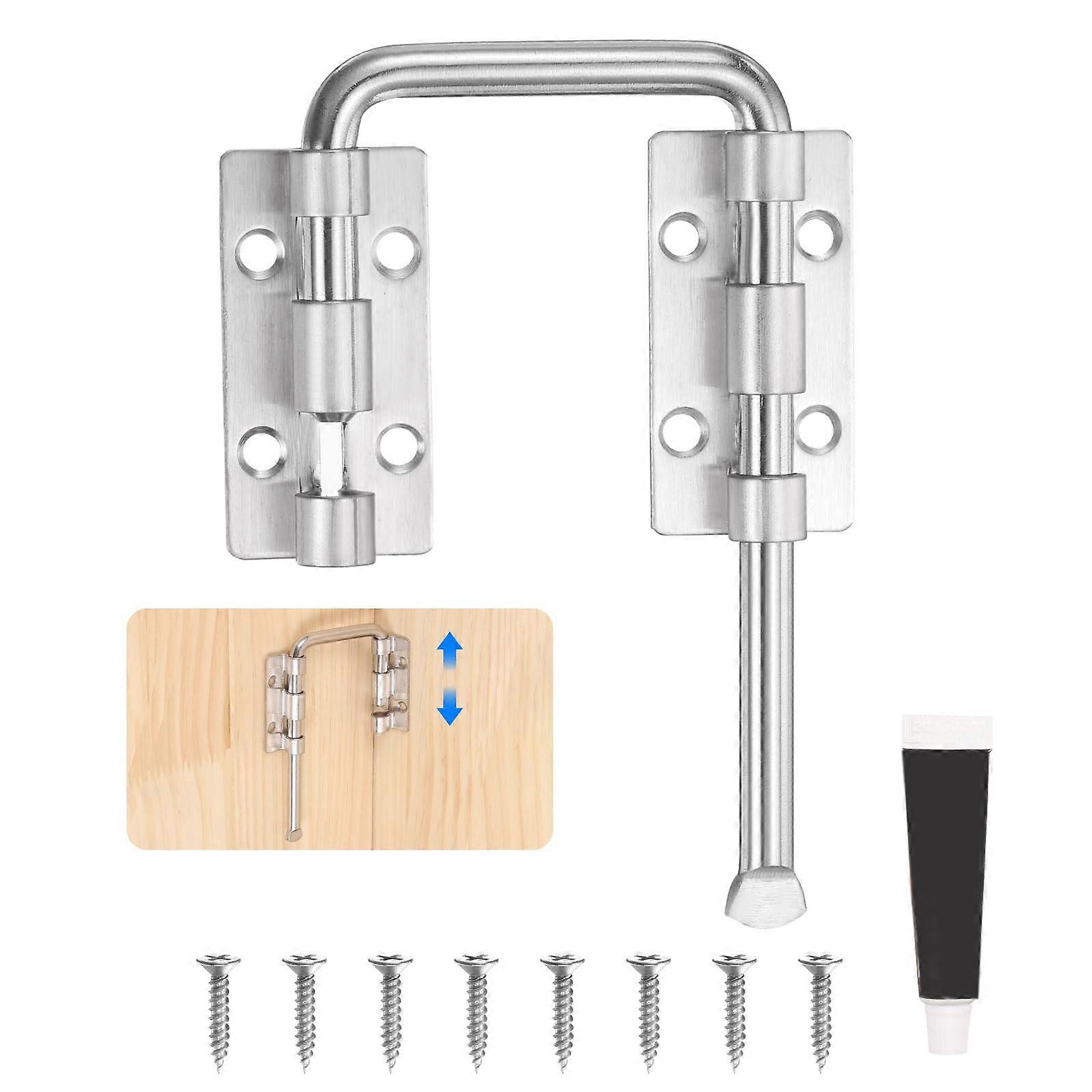 Sliding Door Lock Adjustable UShaped Barn Door Latch 180° Rotation Zinc Alloy for Home Security