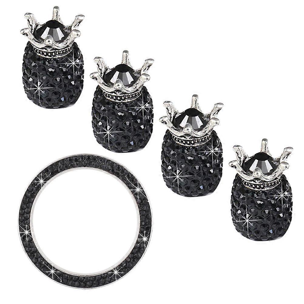 Car Stem Cap Universal Shape Rhinestone Start Ignition Button Cap 15Pcs Set