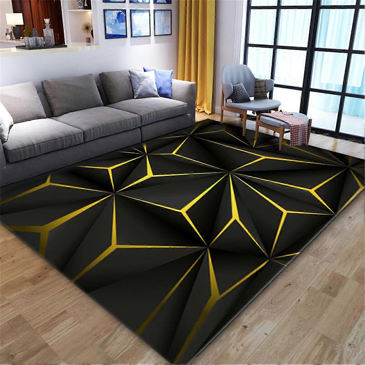 Gaming Rug with Bold Controller Design, Colorful Geometric Pattern, NonSlip Game Room Carpet