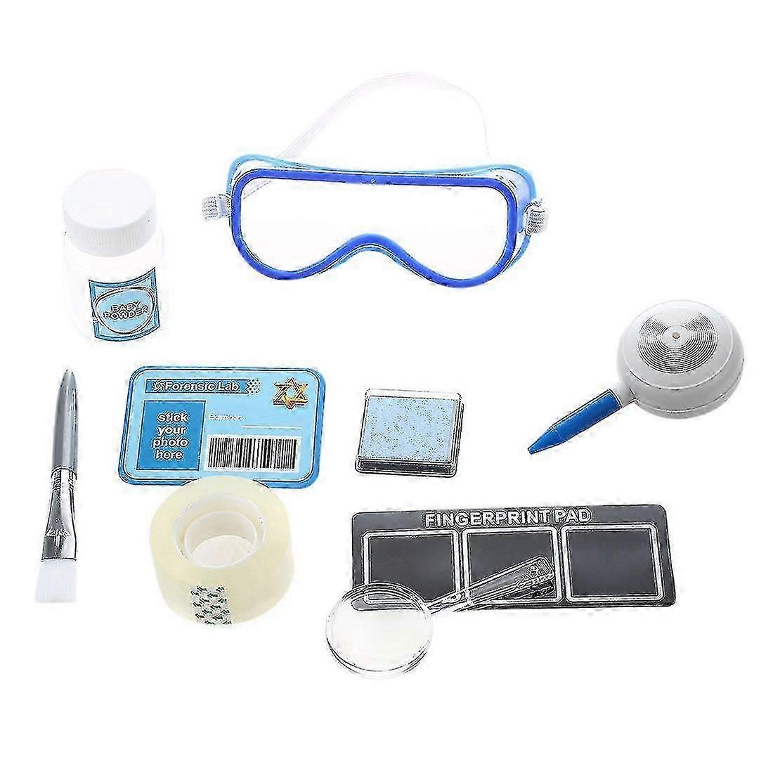 Fingerprint Set Detective experiments toy with stamp pads Magnifier Brush