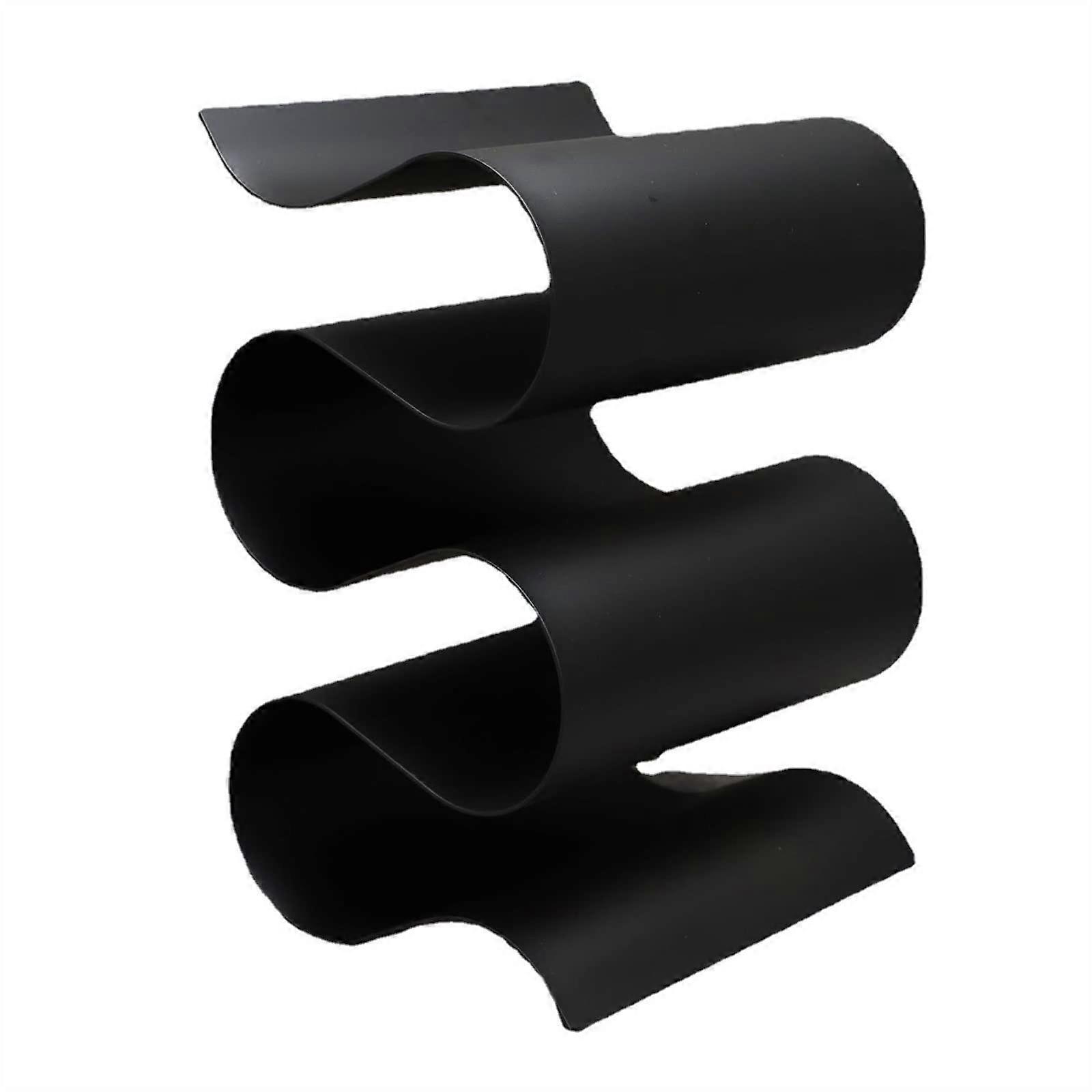 Black Metal SShaped Tabletop Wine Rack, Freestanding Bottle Holder with RustResistant Finish