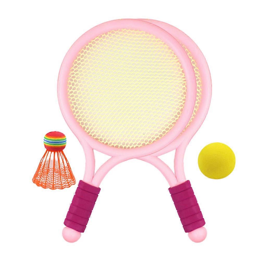 Kids Badminton Racket Training Set for Physical Exercise 1Set Pink