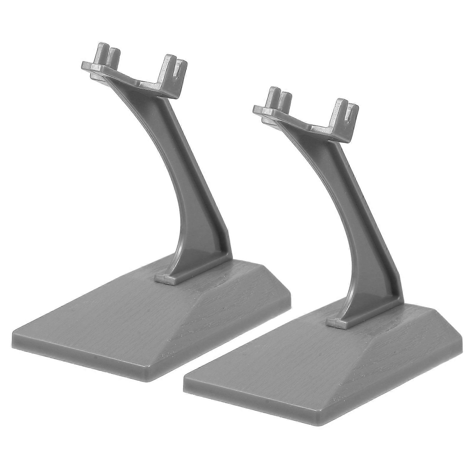 Airplane Model Display Stand Home Decor Desk Organization Square Base Grey 2Pcs