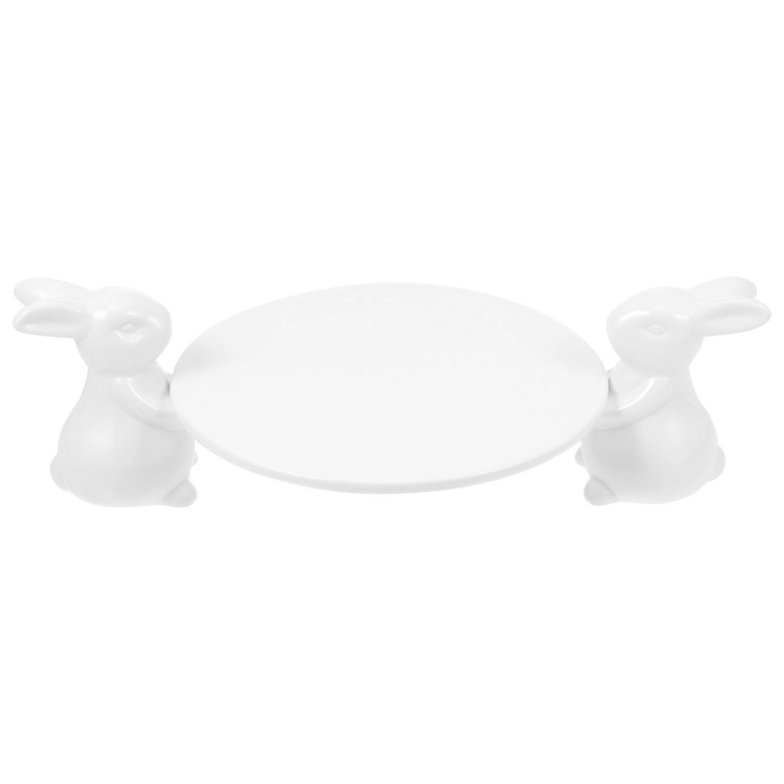 Rabbit Shaped Ceramic Plate Cake Display Stand for Food Serving 1Pcs Tray