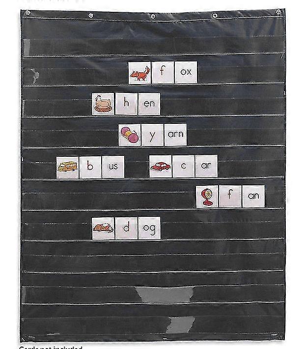 Standard Pocket Chart Education Learning Teaching for Home Scheduling Classroom  Black