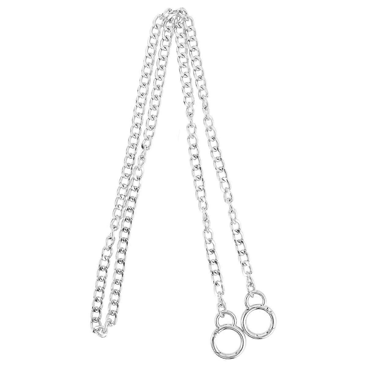Bag Accessory Alloy Metal Chain for Decoration 3Pcs Silver