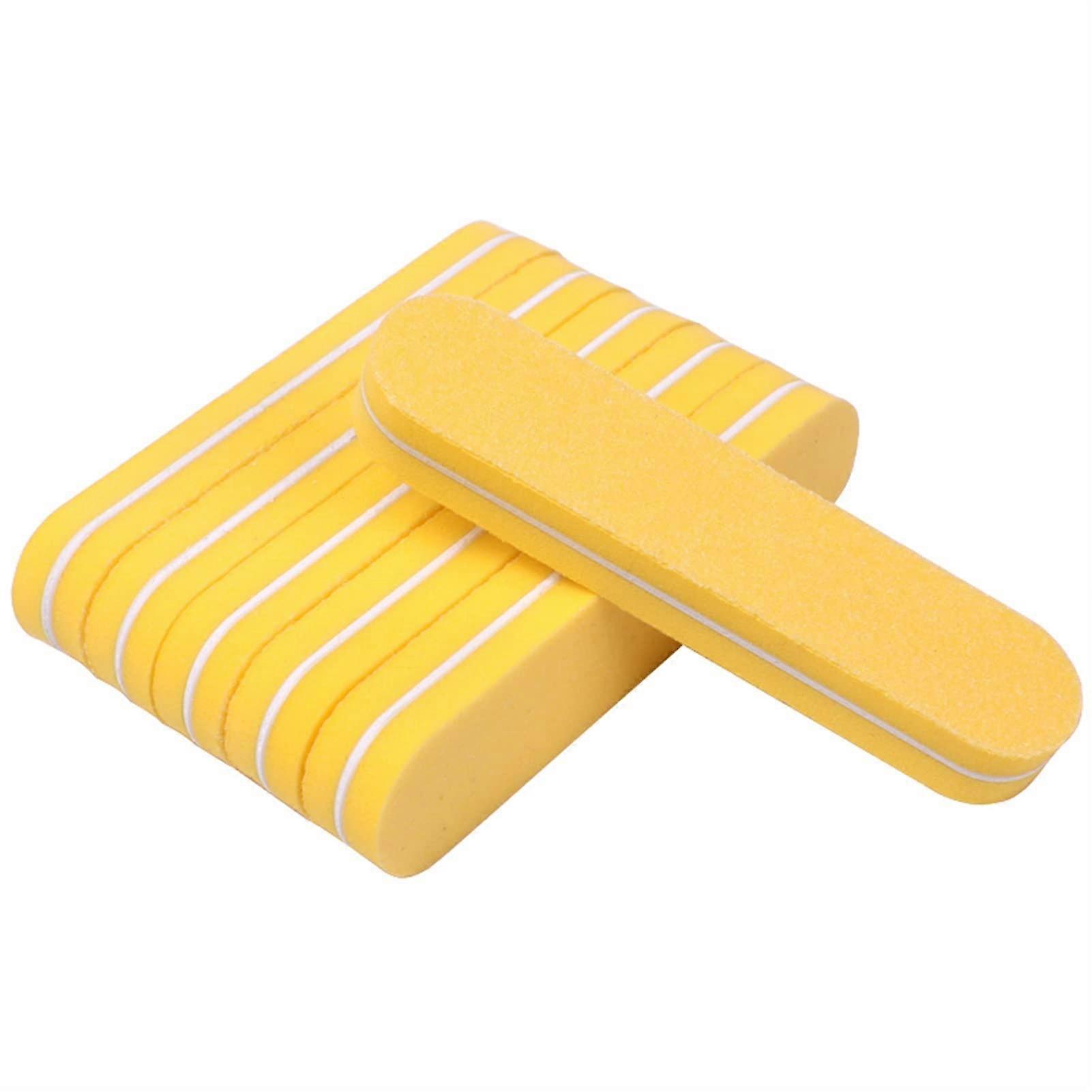 200 Pcs Double Sided Nail File Blocks Yellow Sponge 100/180 Grit Buffer for Acrylic Nails