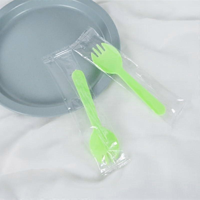 disposable silverware set 100pcs sporks fork spoon