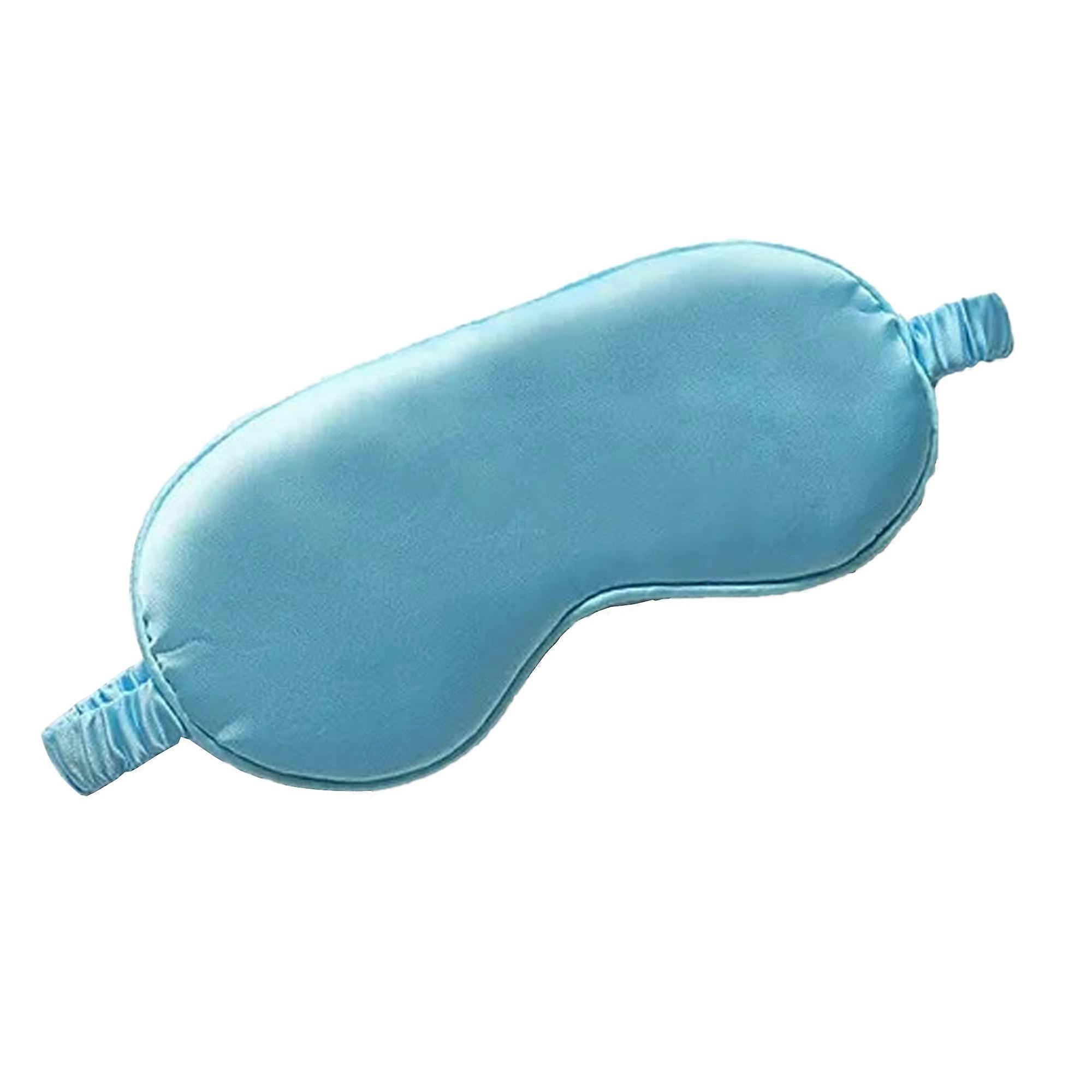 Silk Sleep Mask with Adjustable Strap Blue Soft Eye Cover for Travel and Light Blocking