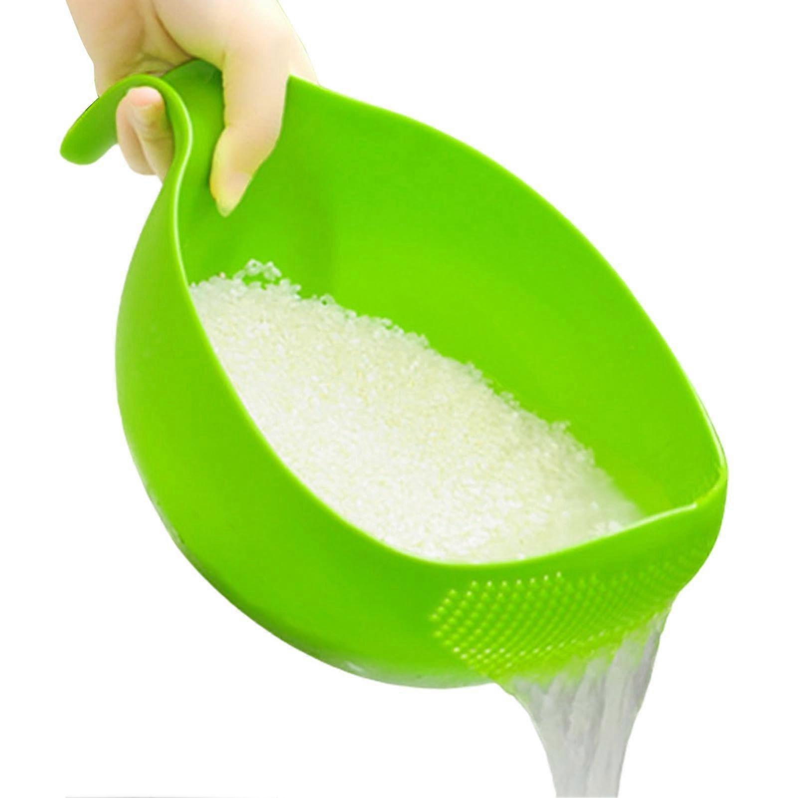 Rice Strainer Bowl with Tilted Base, Multifunctional Vegetable Washing Basket, Dishwasher Safe