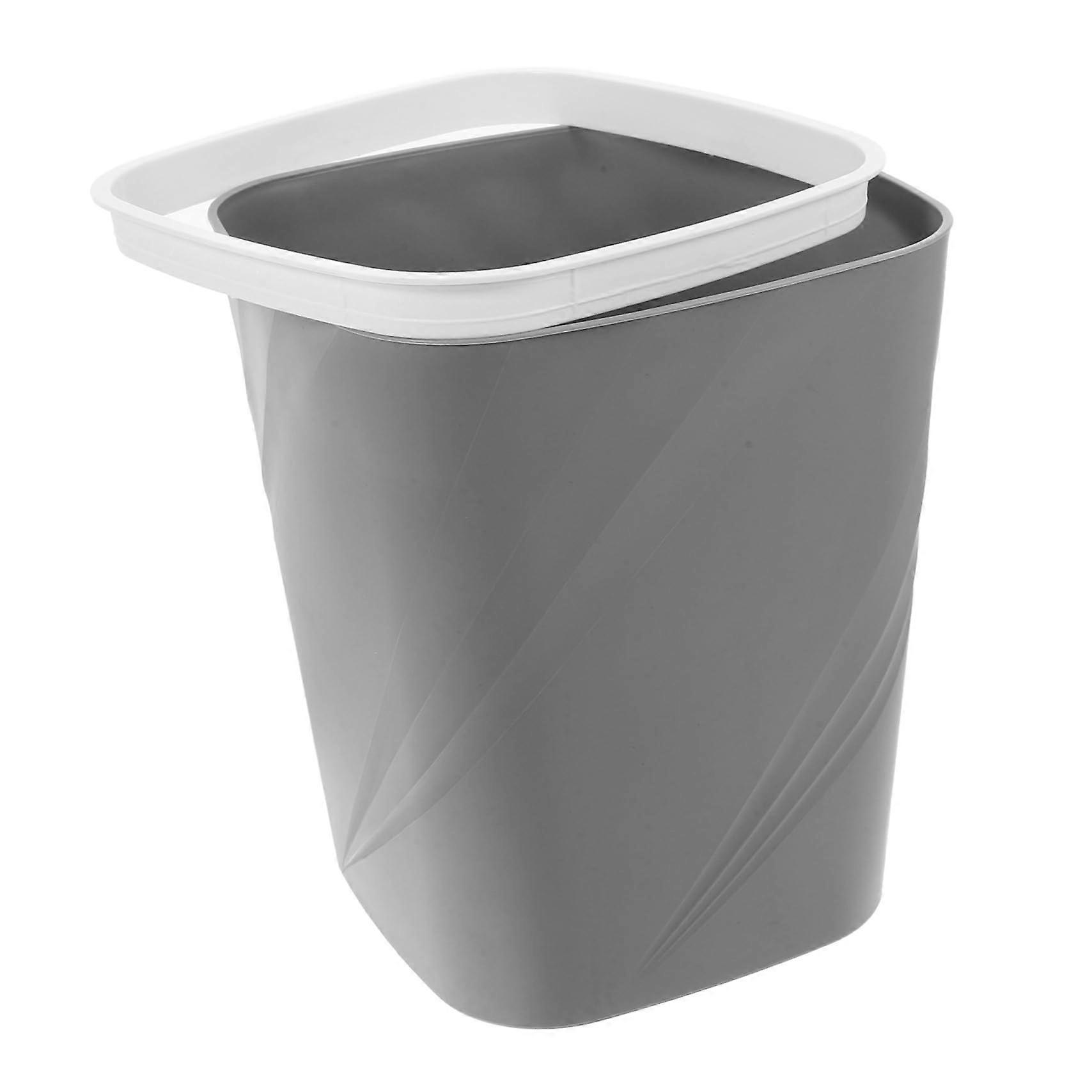 Large Capacity Plastic Trash Can Open  Waste Bin for Home Office Bathroom Quick Bag Securing