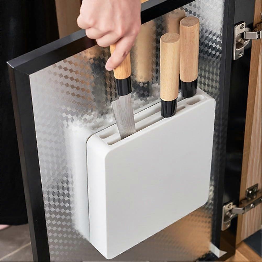 Wall Mounted Knife Holder with Dustproof Invisible Design, Space Saving Kitchen Storage Rack