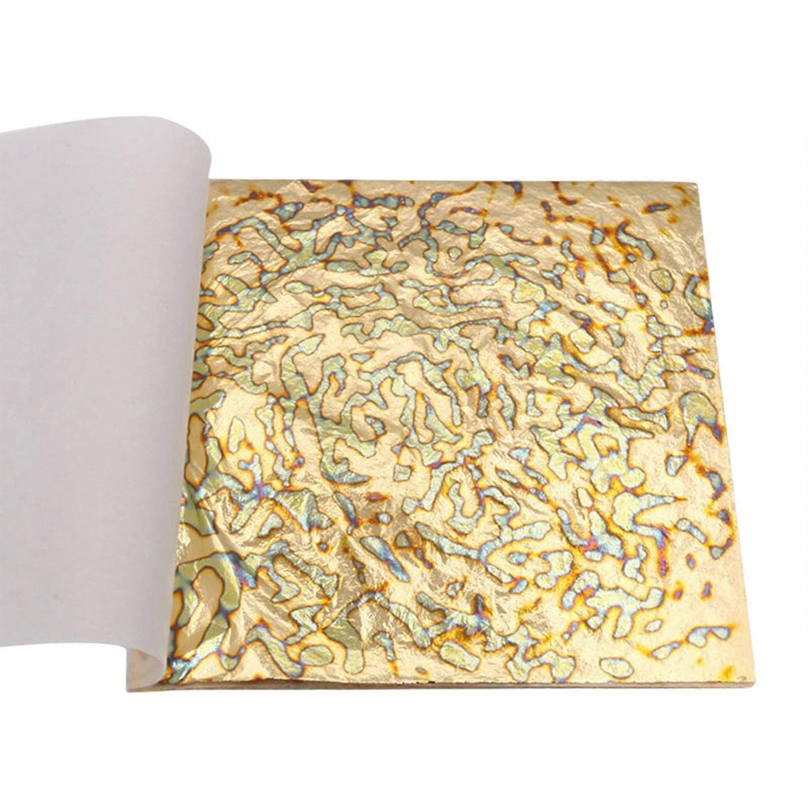 Copper Leaf Foil Sheets with Metallic Patterned Finish for Crafts and DIY Decoration 14cm