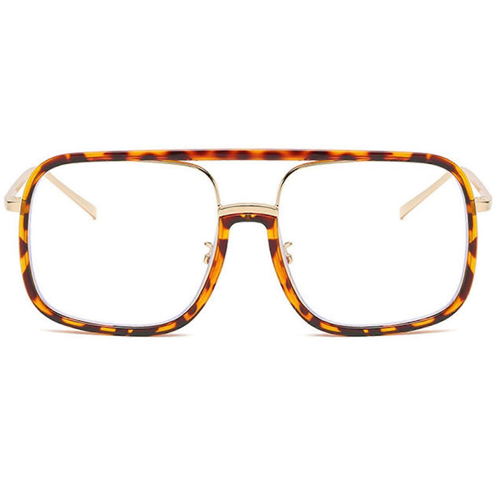 Blue Light Blocking Glasses with 1.25x Magnification Retro Square Frame Computer Reading Eyewear
