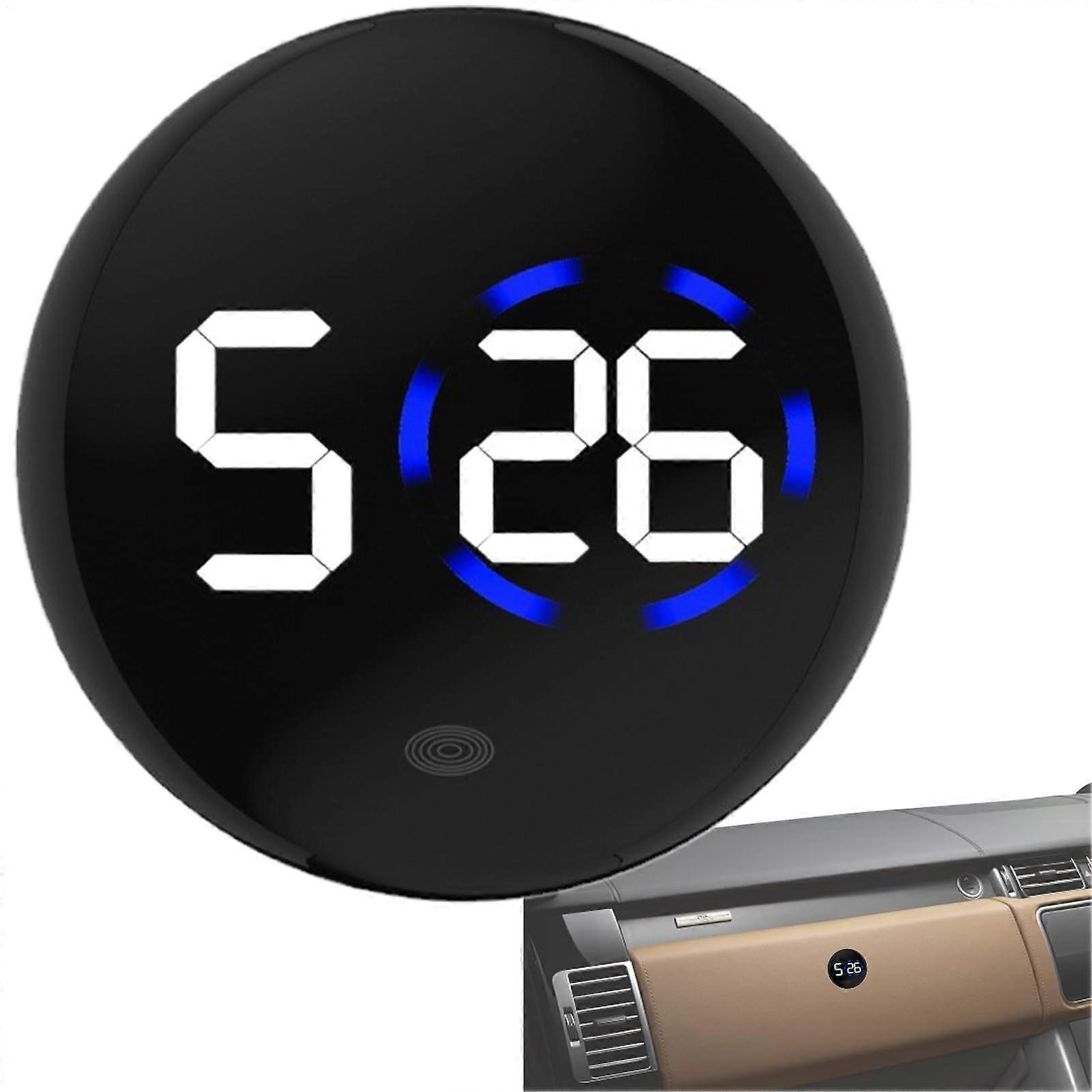 Digital Car Clock Waterproof LED Dashboard Timepiece with Large Display and Adjustable Alarm