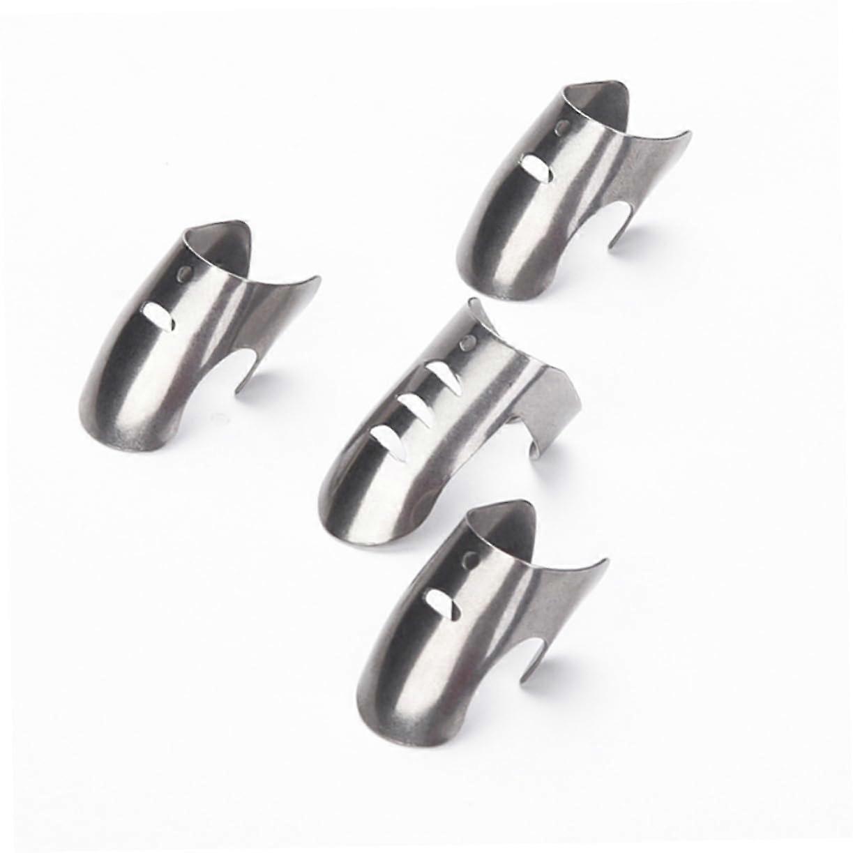 4pcs Stainless Steel Finger Cutting Guards AntiCut Adjustable Protector for Safe Vegetable Slicing