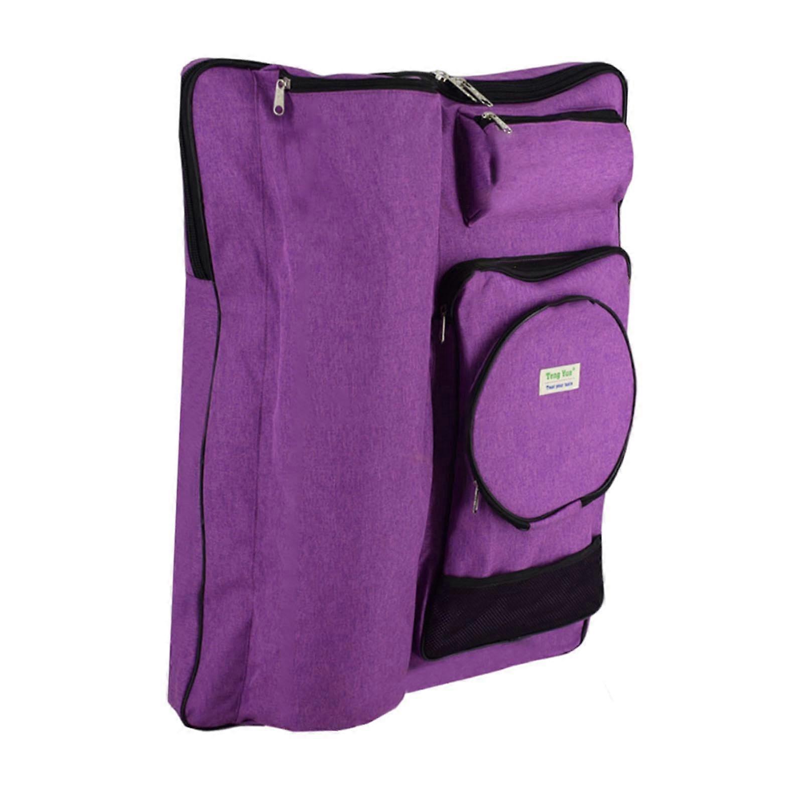 Shockproof Purple Art Portfolio Case with Spacious MultiCompartment Storage and Adjustable Straps