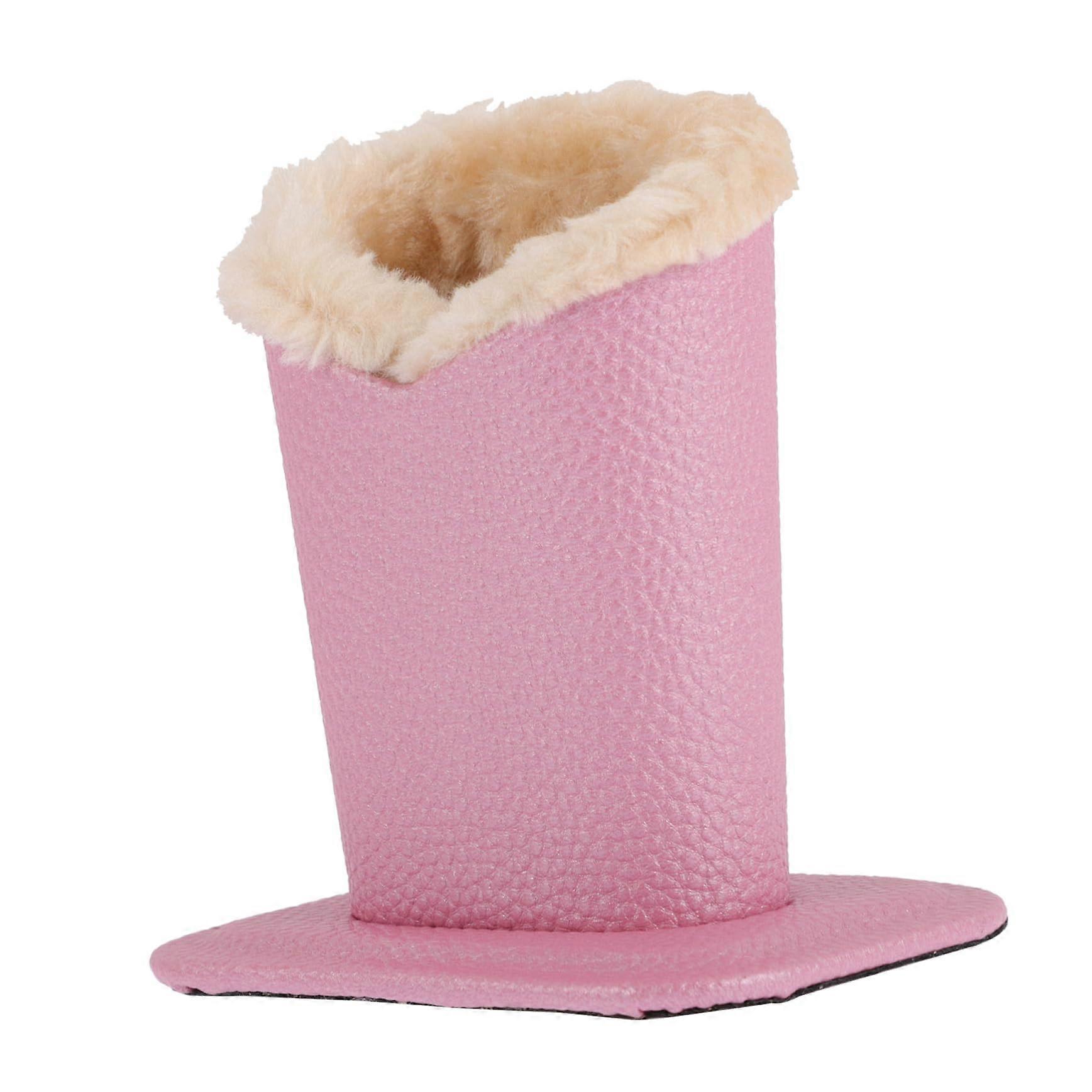 Leather Glasses Holder with Scratch Plush Lining and Stable Base for Desktop Eyewear Storage