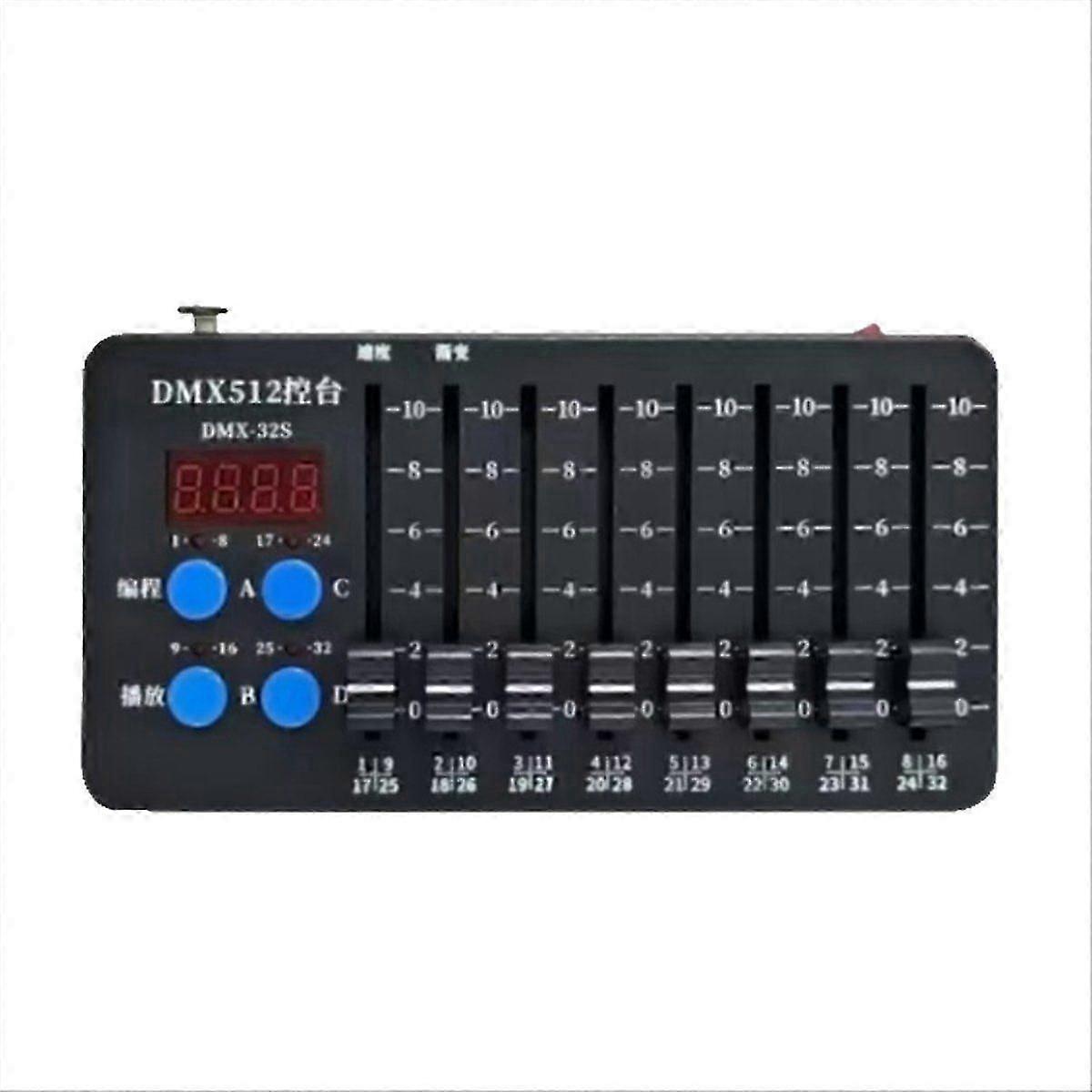 Mini Battery DMX512 Console 32CH Rechargeable Stage Light Controller with Wireless DMX512 Male Func