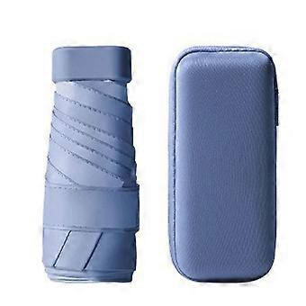 Paraguas portátil de seis pliegues con cápsula de bolsillo, antiultravioleta, para lluvia y sol, protector solar, B
