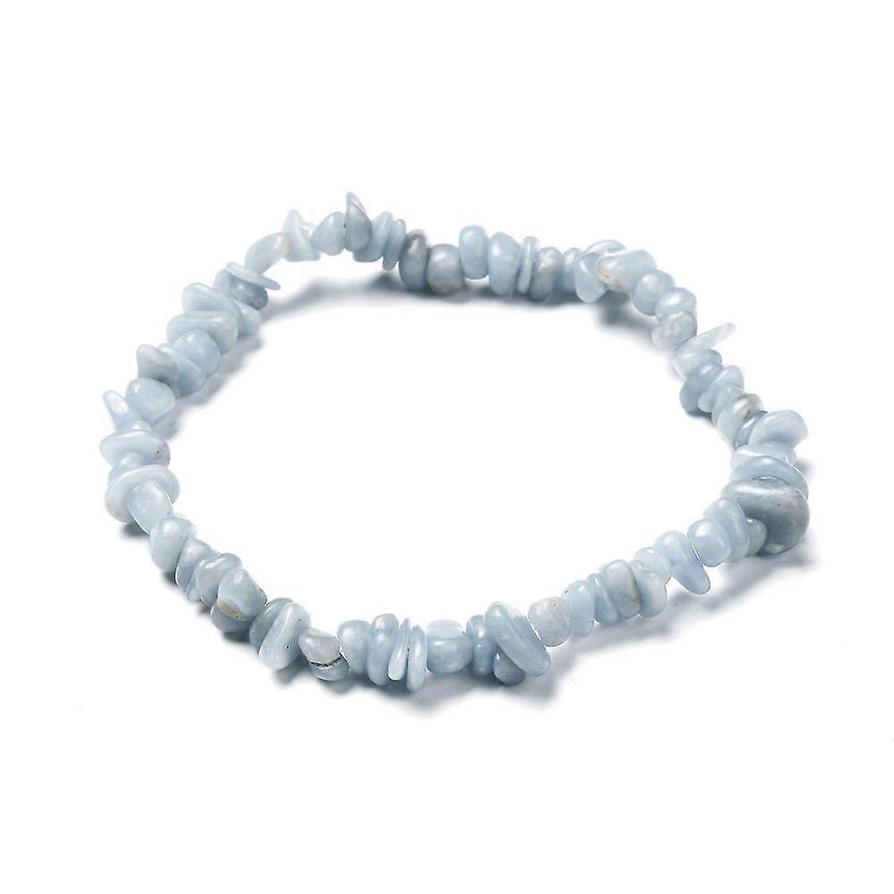 Natural Angelite Chips Beads Stretch Bracelets Inner Diameter: 2-1/8 inch(5.5cm)