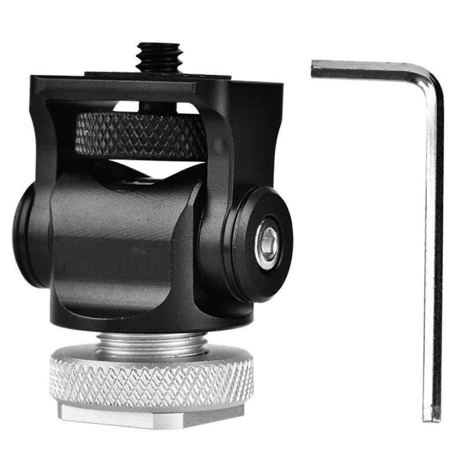 DSLR Camera Hot Shoe Mount with Adjustable Damping and Precision Angle for Photography