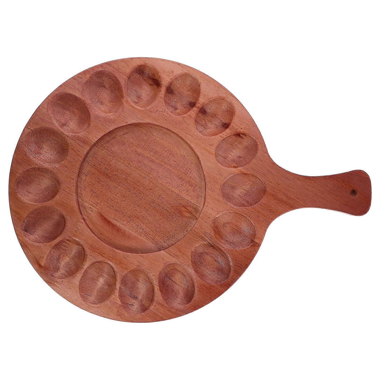 Deviled Eggs Wooden Egg Storage Plate for Double Side Serving Plate