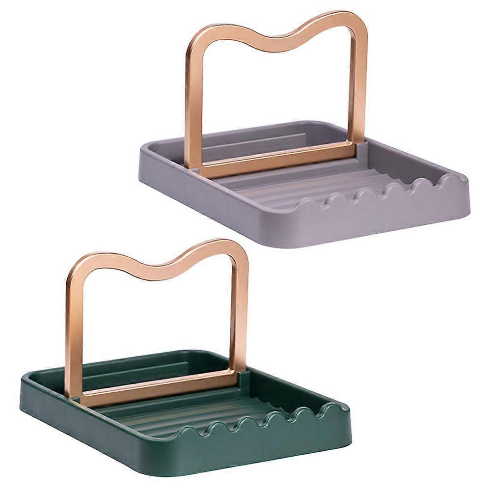 Lid Stand Kitchen Lid Holder for Household Use 2Pcs Multi-Function Organizers