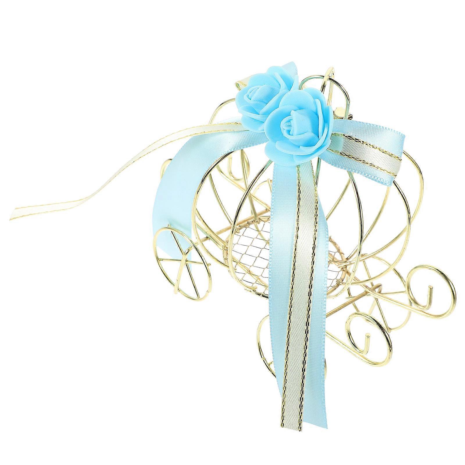 Metal Candy Box for Storage Use Pumpkin Cart Candy Box