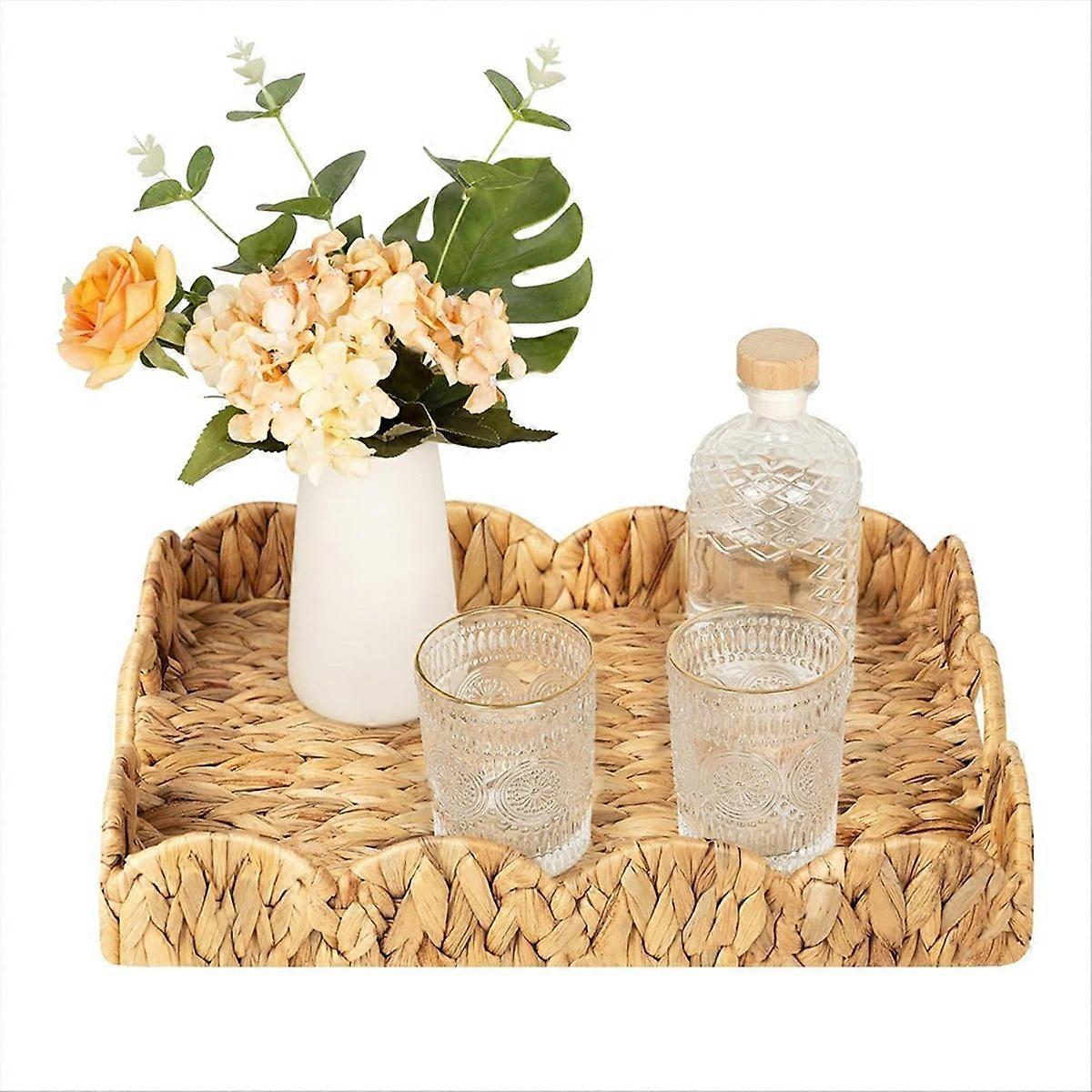 Scalloped Edge Rectangle Serving Tray, Rectangle Serving Tray