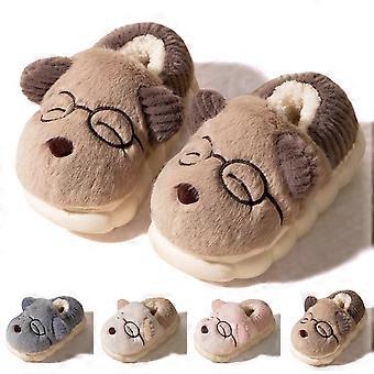 Peuterslippers, zachte, pluizige, platte binnenschoenen voor kinderen, antislipzool, schattige cartoonprints, warm en comfortabel – compatibel met Z03 Coffee, maat