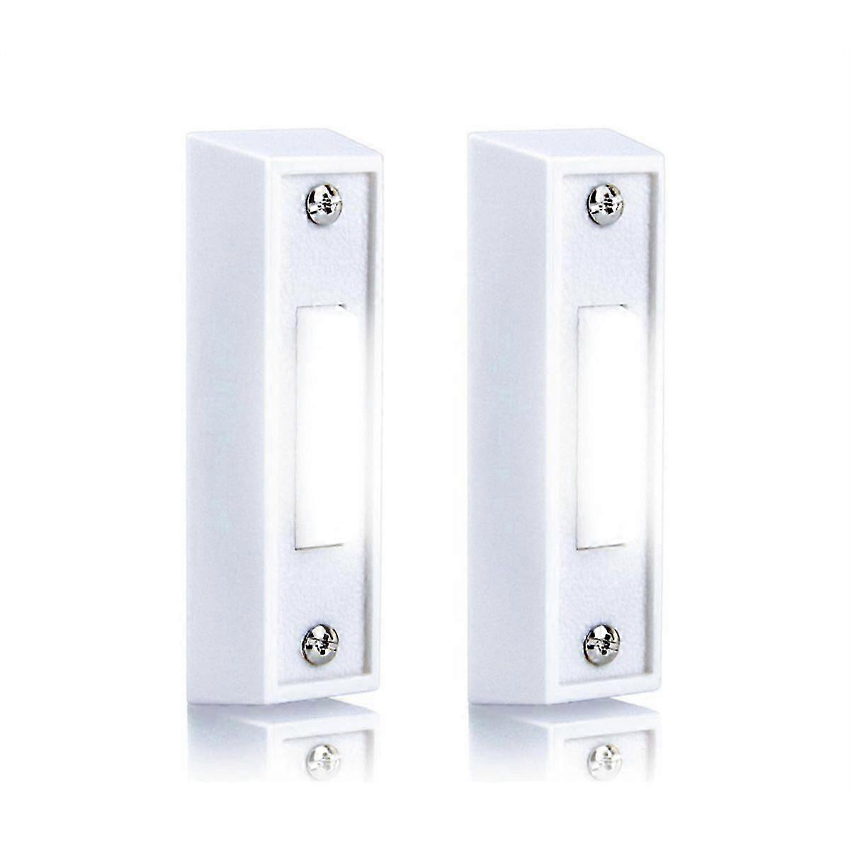 2-Pack LED Lighted Doorbell Button, Wired Push Button Replacement with High Compatibility for Garage and Wall Mount