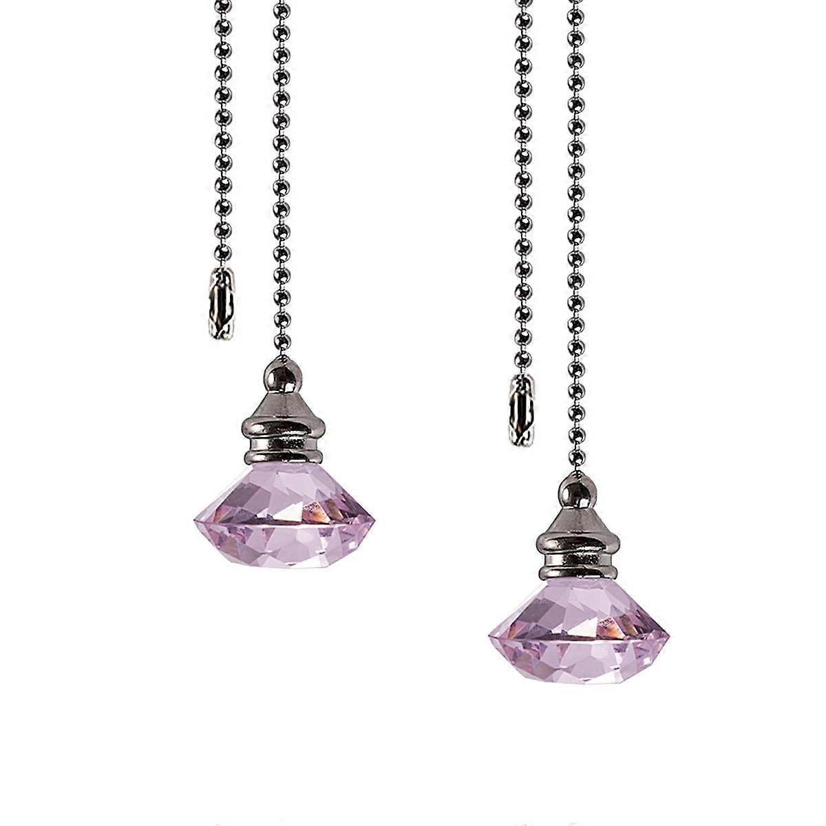 2 pcs 12-inch Crystal Pull Chains for Ceiling Fans & Lights, Compatible with Standard Pull Sockets