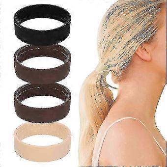 4-Pack Silicone Foldable Hair Ties, Non-Slip Elastic Ponytail Holders for Women Girls