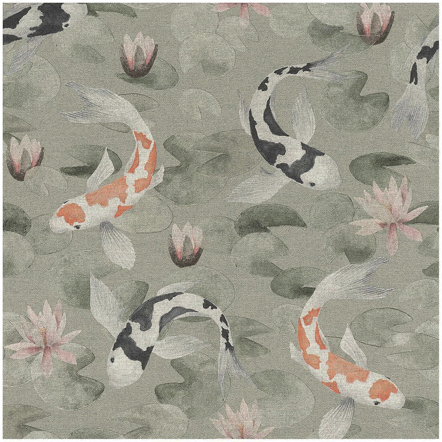 Green Koi Pond Wallpaper