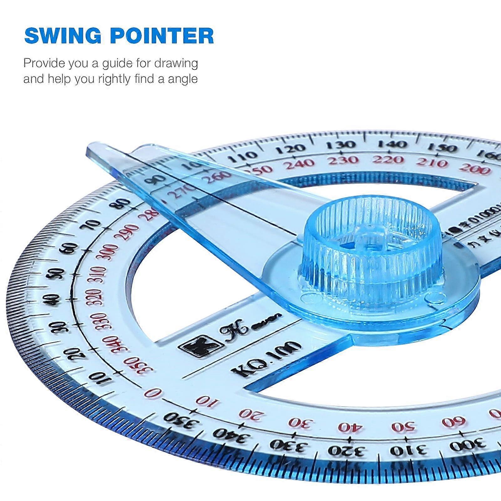 Classroom Protractor Ruler Clear Drafting Tools for Students Office Drawing 2 Pcs
