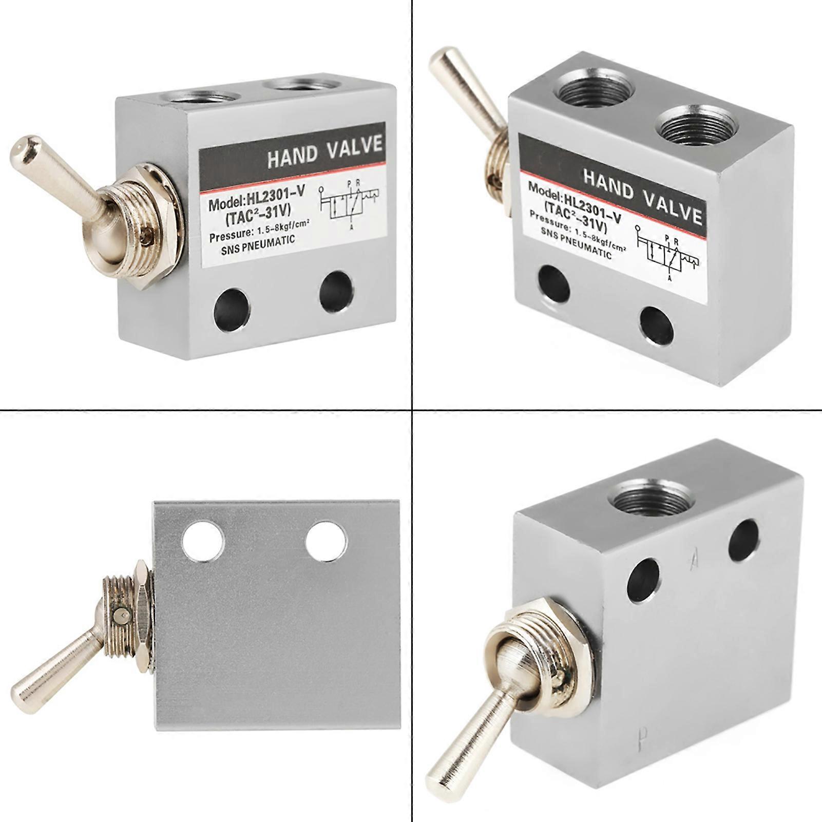 HL2301 3 Position 2 Port Toggle Switch Pneumatic Mechanical Valve