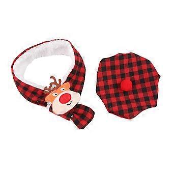 Einzigartiger Rentier-Weihnachtshut für kleine und mittelgroße Hunde, Rentier-Baskenmütze, rotes Weihnachtskostüm für Haustiere