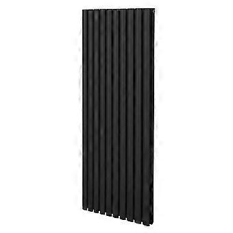 Oval Column Radiator 1600mm x 600mm Modern Designer Double Panel Central Heating Heater Matt Black