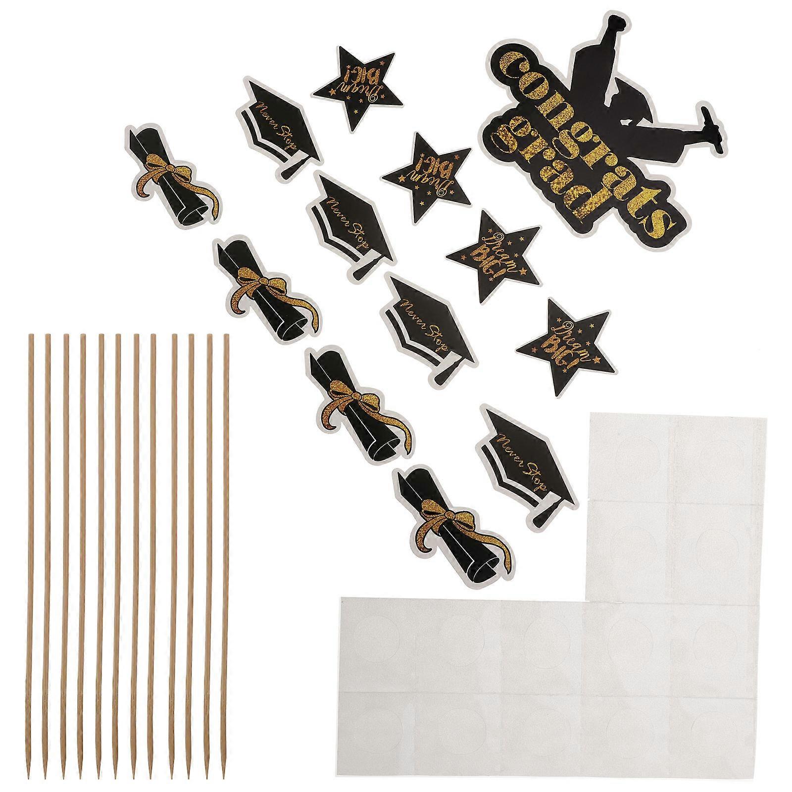 13pcs Creative Cake Picks Graduation Cake Insert Cake Toppers Cake Décorations