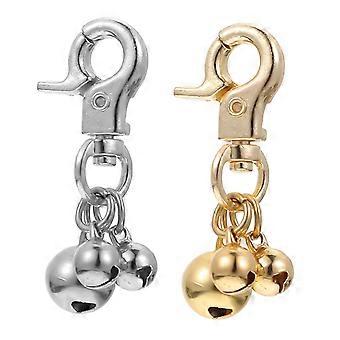 2Pcs Dog Collar Bells Pet Pendant Accessories Small Training Collar Bell Dog and Cat Collar Charms with Clip Pet Training Bell Necklace