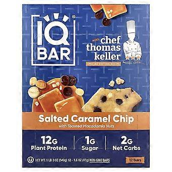 IQBAR, kasviproteiinipatukka, suolattu karamellilastu ja paahdettuja macadamiapähkinöitä, 12 patukkaa, 45 g/kpl