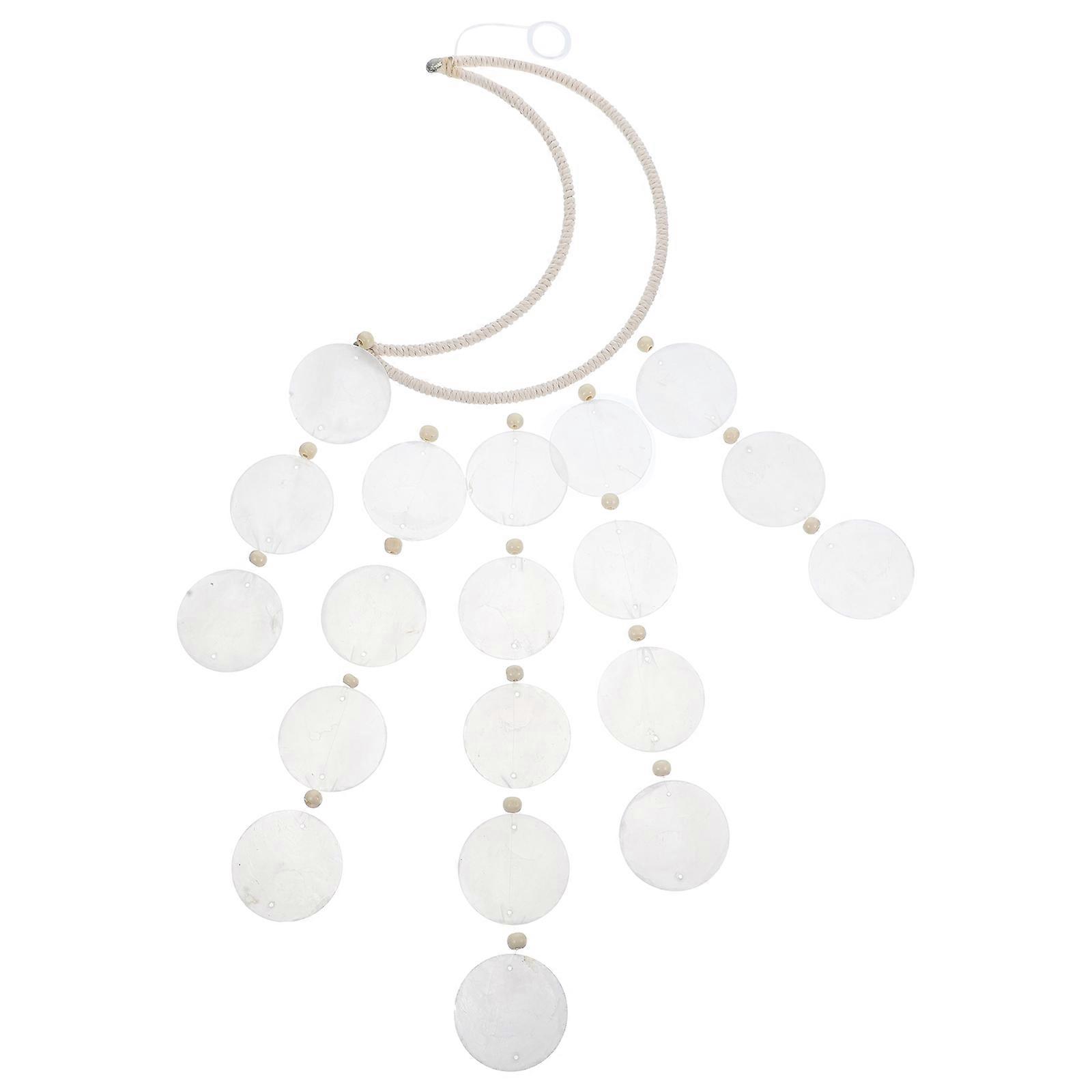 Wind Chime Moon Shape Decor for Hanging 3Pcs Household Shell Wind Chime