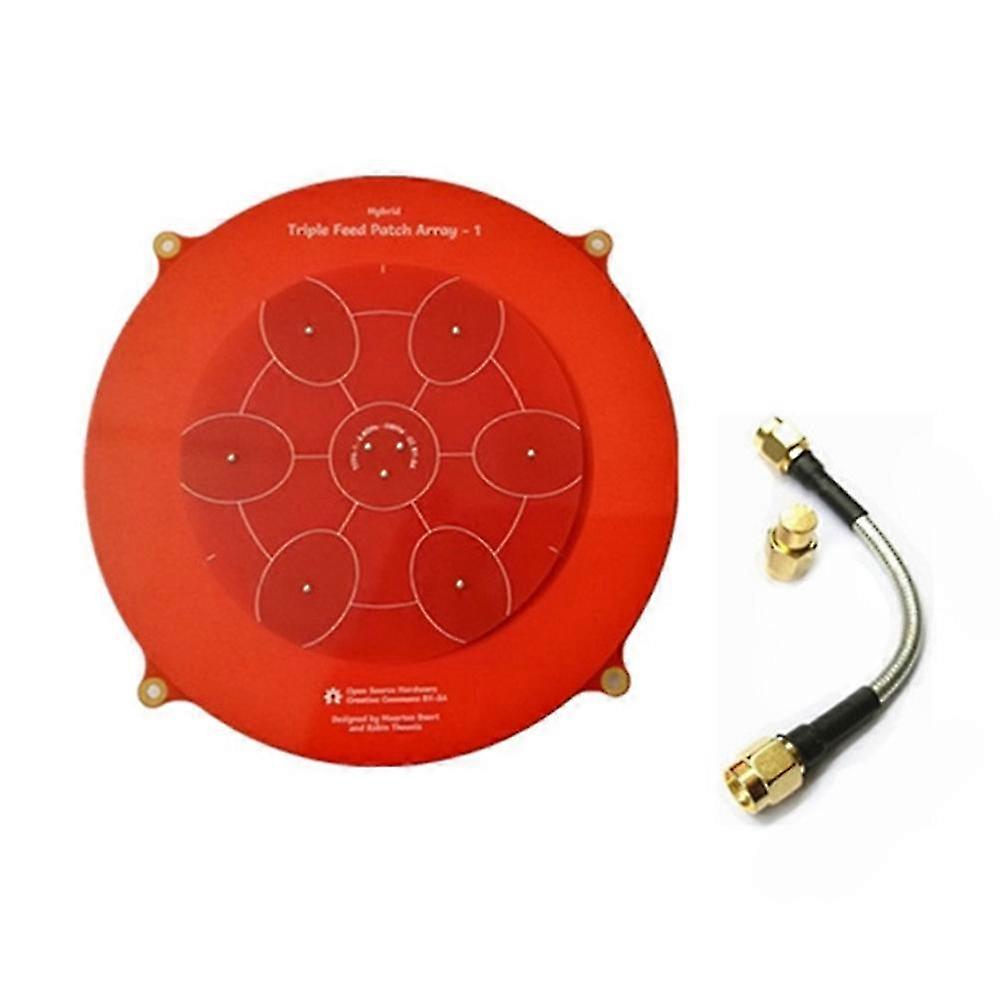 150mm Triple Feed Patch 5.8GHz 14DBi Pagoda Array FPV Antenna Red