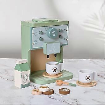 Kids Wooden Coffee Maker Toy - Pretend Play Kitchen Accessories for Toddlers, Espresso Machine for Ages 3-8